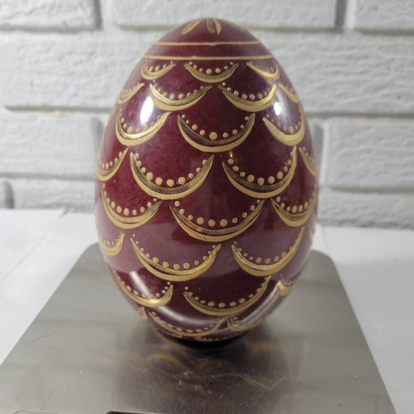 Brown Egg with Gold & Green Accents  ITEM #302 - Picture 2 of 5